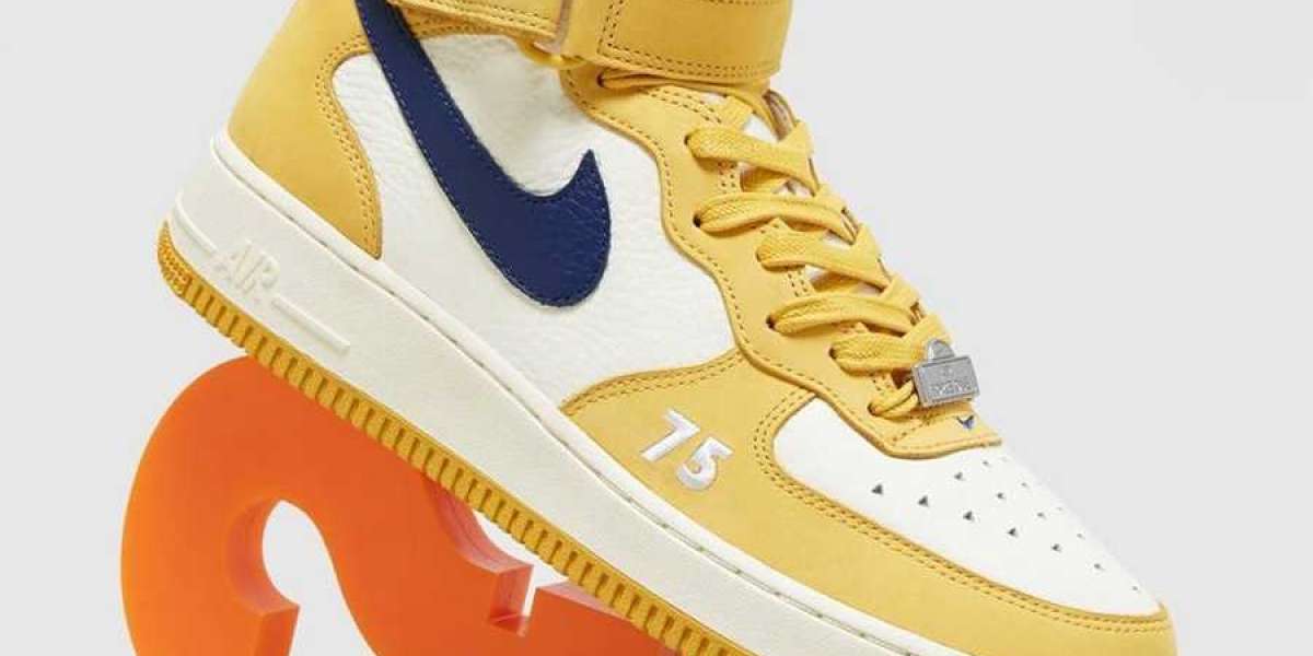 New Nike Air Force 1 Mid "Paris" DO6729-700 The eye-catching yellow color is really bright!